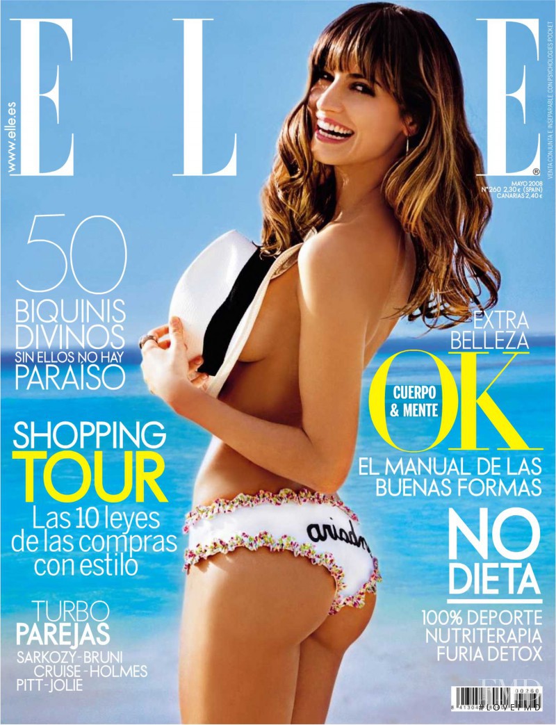 Ariadne Artiles featured on the Elle Spain cover from May 2008