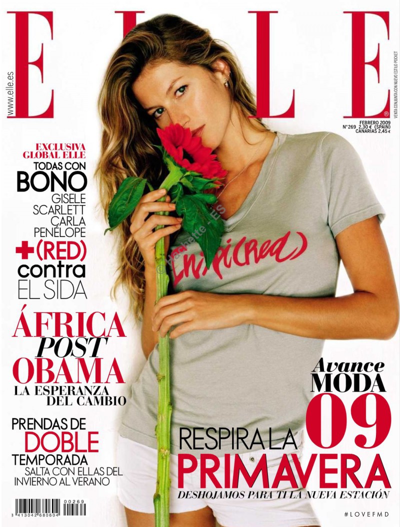 Gisele Bundchen featured on the Elle Spain cover from February 2009