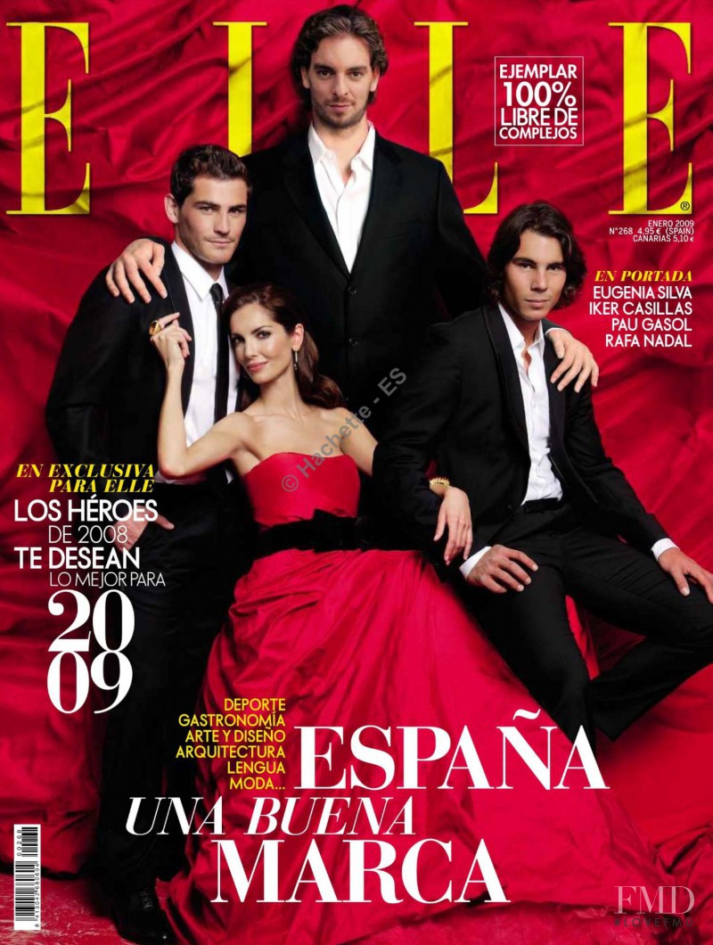 Eugenia Silva featured on the Elle Spain cover from January 2009