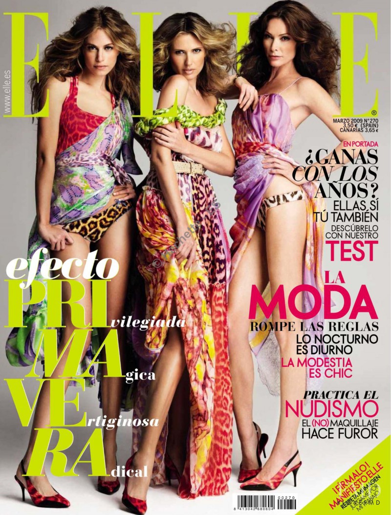 Martina Klein, Cristina Piaget, Judit Masco featured on the Elle Spain cover from March 2009