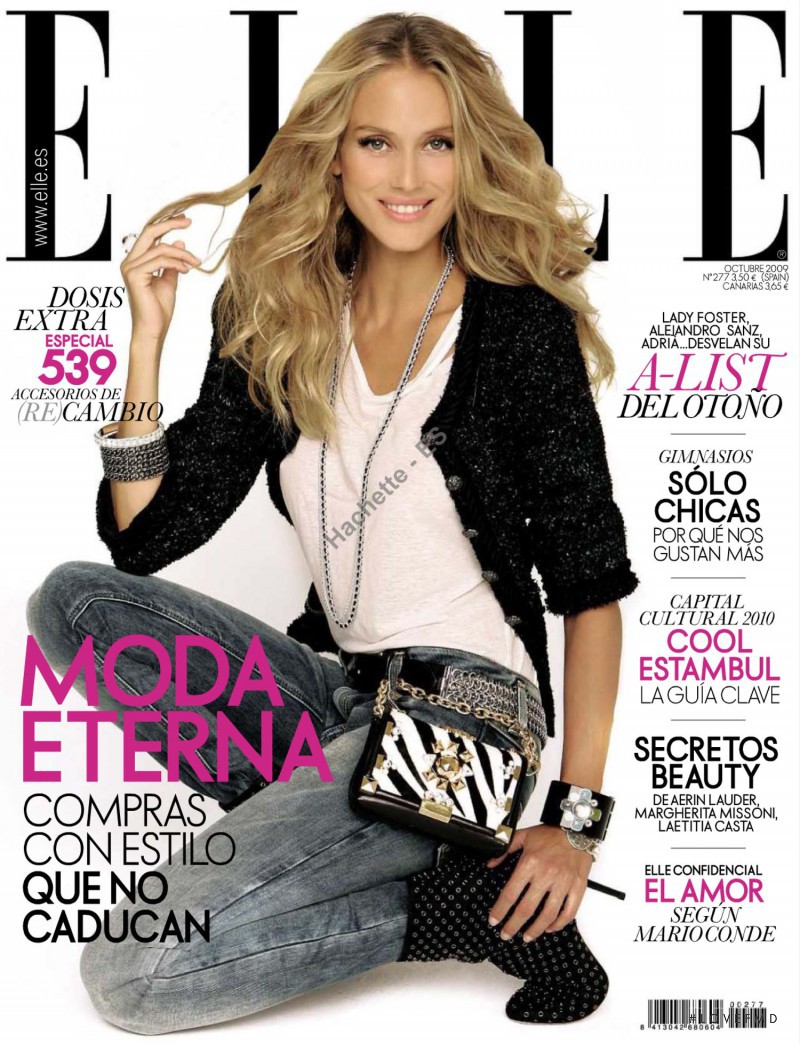 Vanesa Lorenzo featured on the Elle Spain cover from October 2009