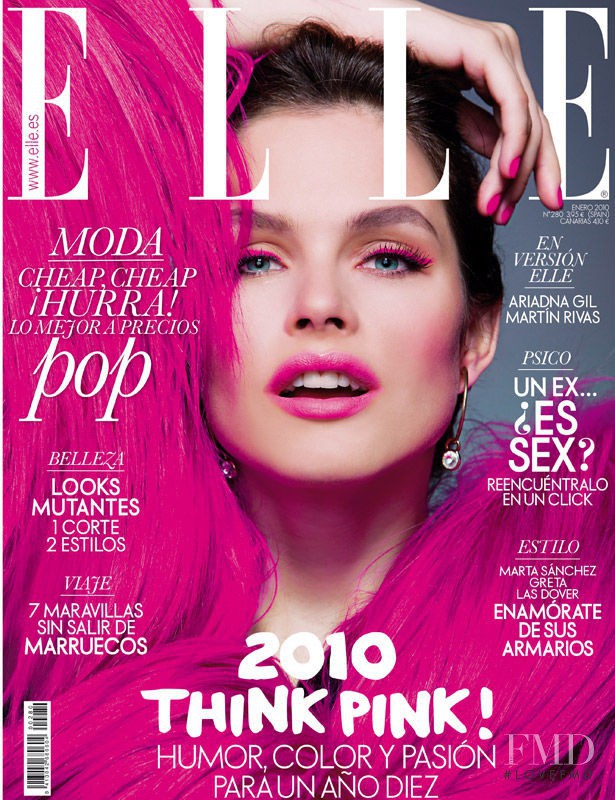 Lonneke Engel featured on the Elle Spain cover from January 2010