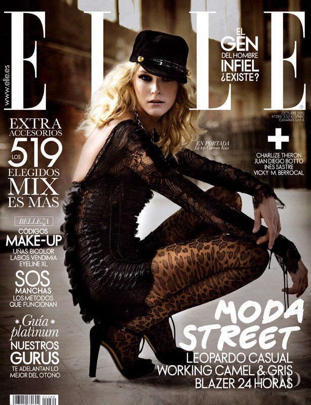 Carmen Kass featured on the Elle Spain cover from October 2010