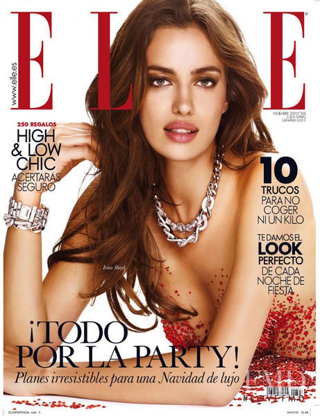 Irina Shayk featured on the Elle Spain cover from December 2011