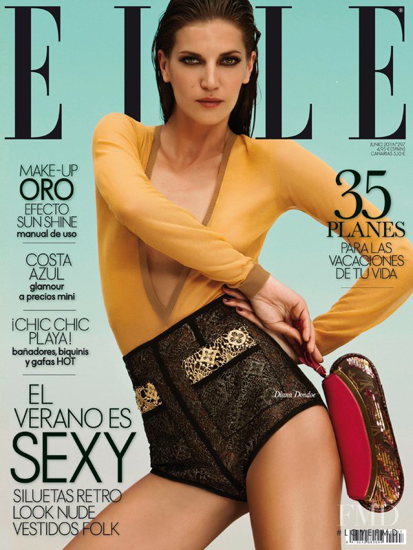 Diana Dondoe featured on the Elle Spain cover from June 2011