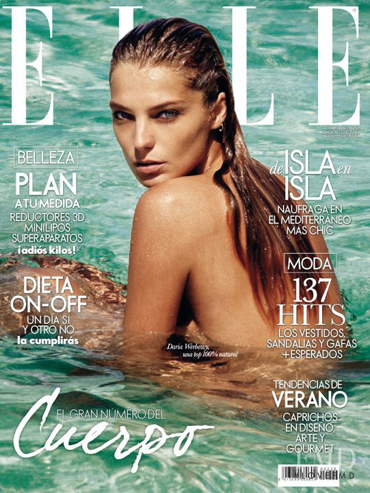 Daria Werbowy featured on the Elle Spain cover from May 2011
