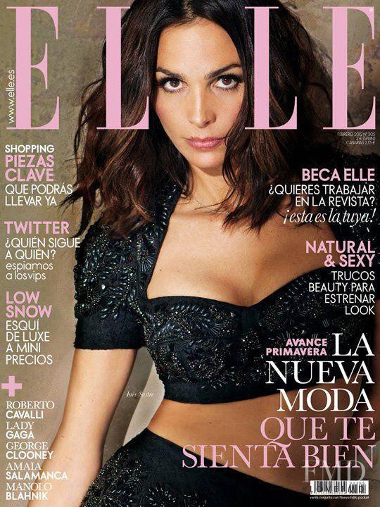 Ines Sastre featured on the Elle Spain cover from February 2012