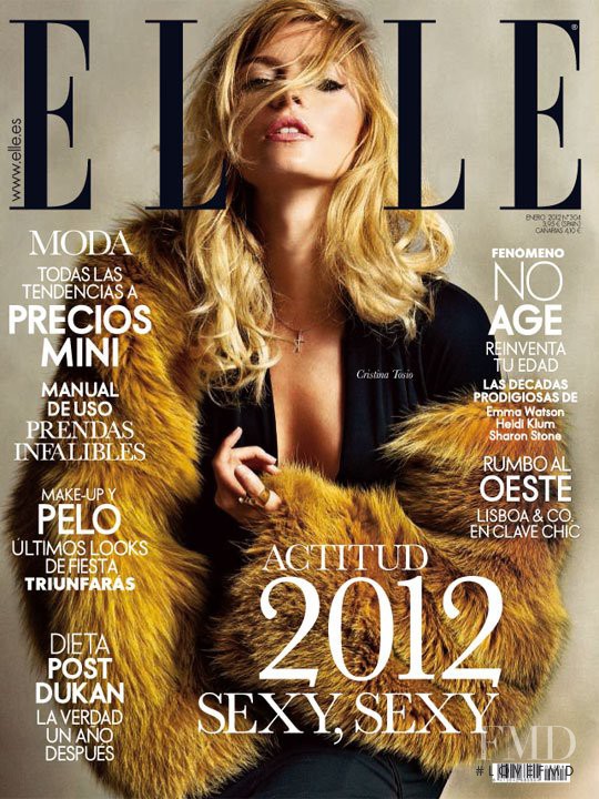 Cristina Tosio featured on the Elle Spain cover from January 2012