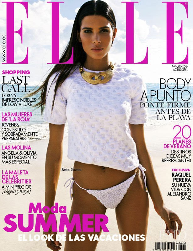 Raica Oliveira featured on the Elle Spain cover from July 2012