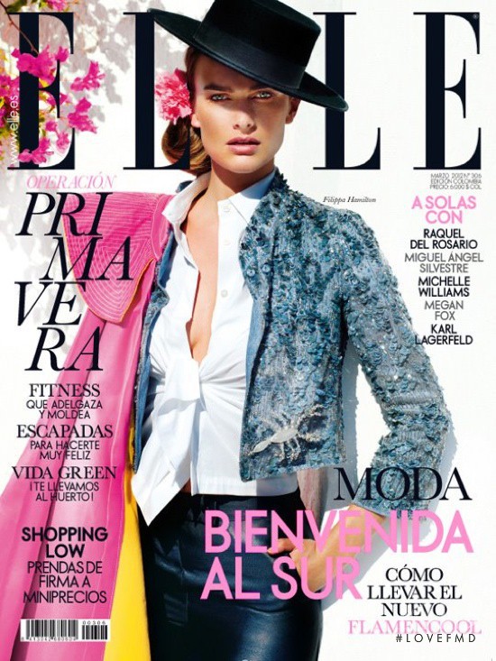 Filippa Hamilton featured on the Elle Spain cover from March 2012