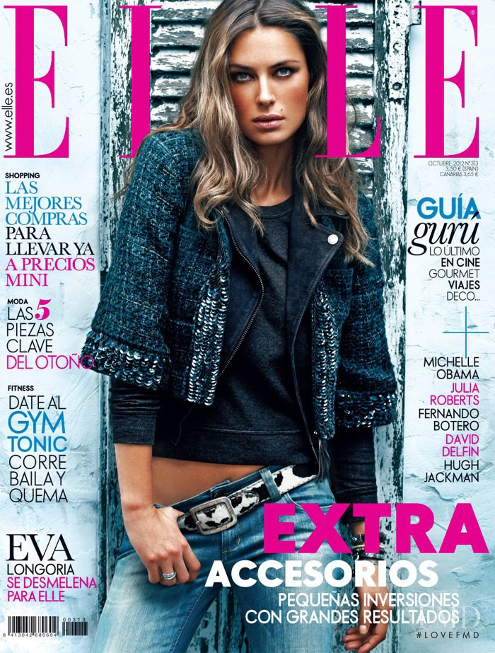 Elena Baguci featured on the Elle Spain cover from October 2012