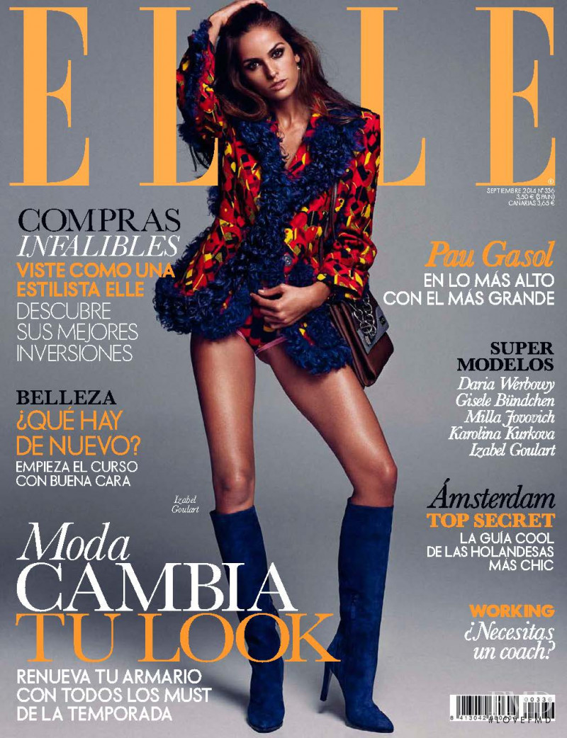 Izabel Goulart featured on the Elle Spain cover from September 2014