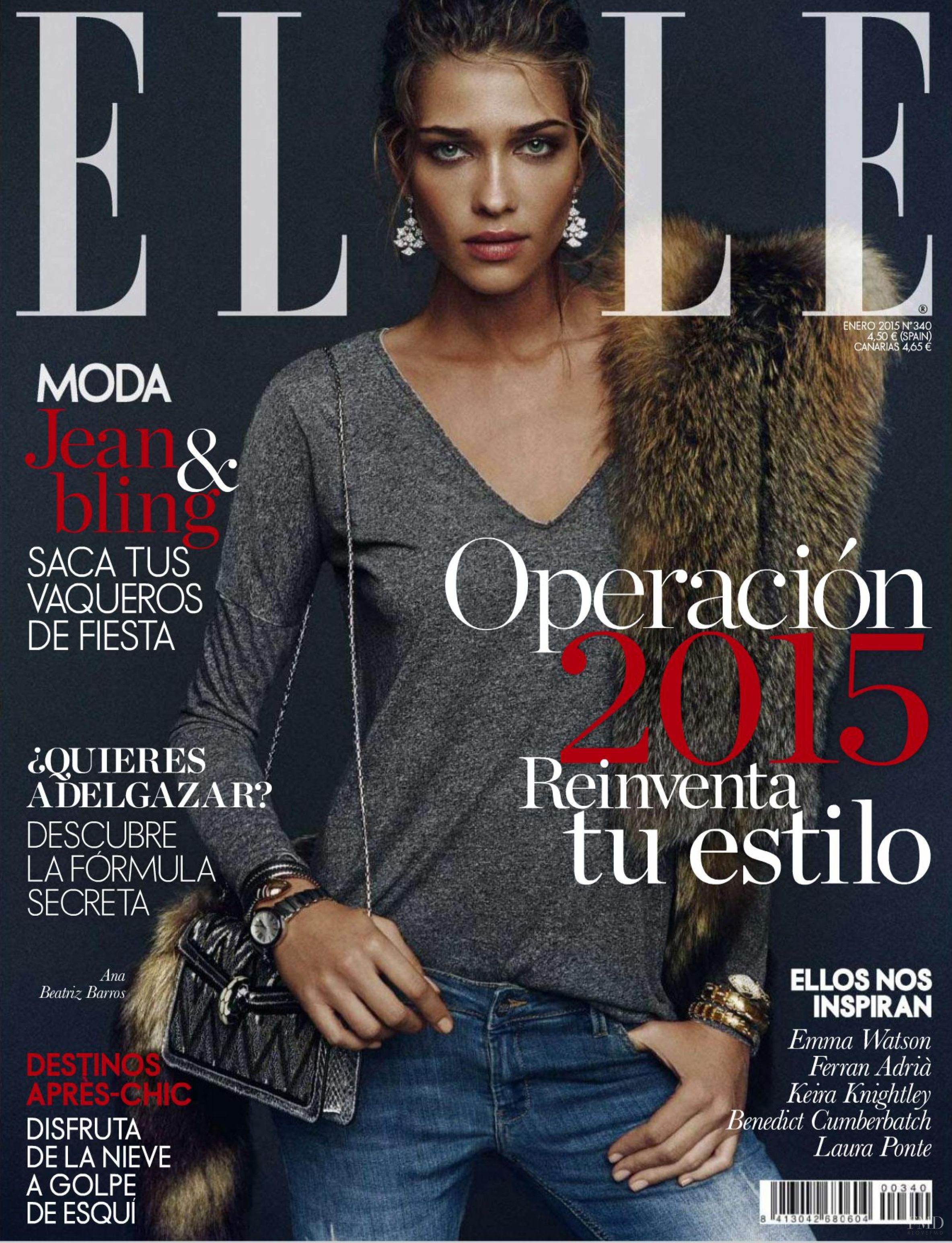 Cover of Elle Spain with Ana Beatriz Barros, January 2015 (ID:35850 ...