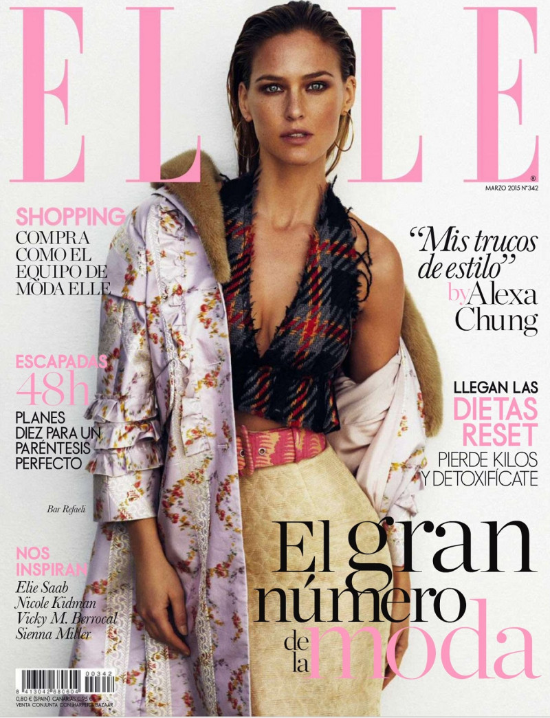 Bar Refaeli featured on the Elle Spain cover from March 2015