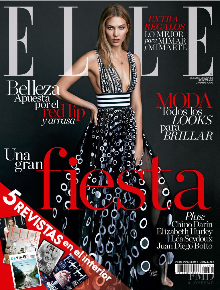 Karlie Kloss featured on the Elle Spain cover from December 2016