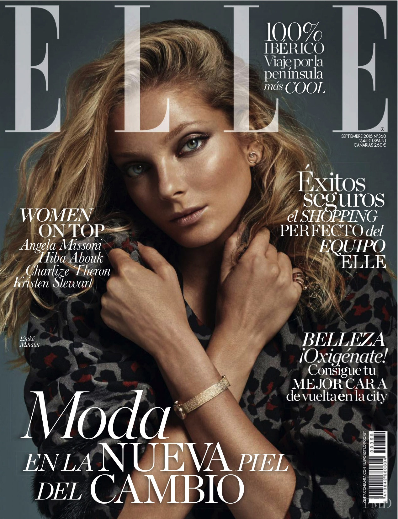 Cover of Elle Spain with Eniko Mihalik, September 2016 (ID:47294 ...