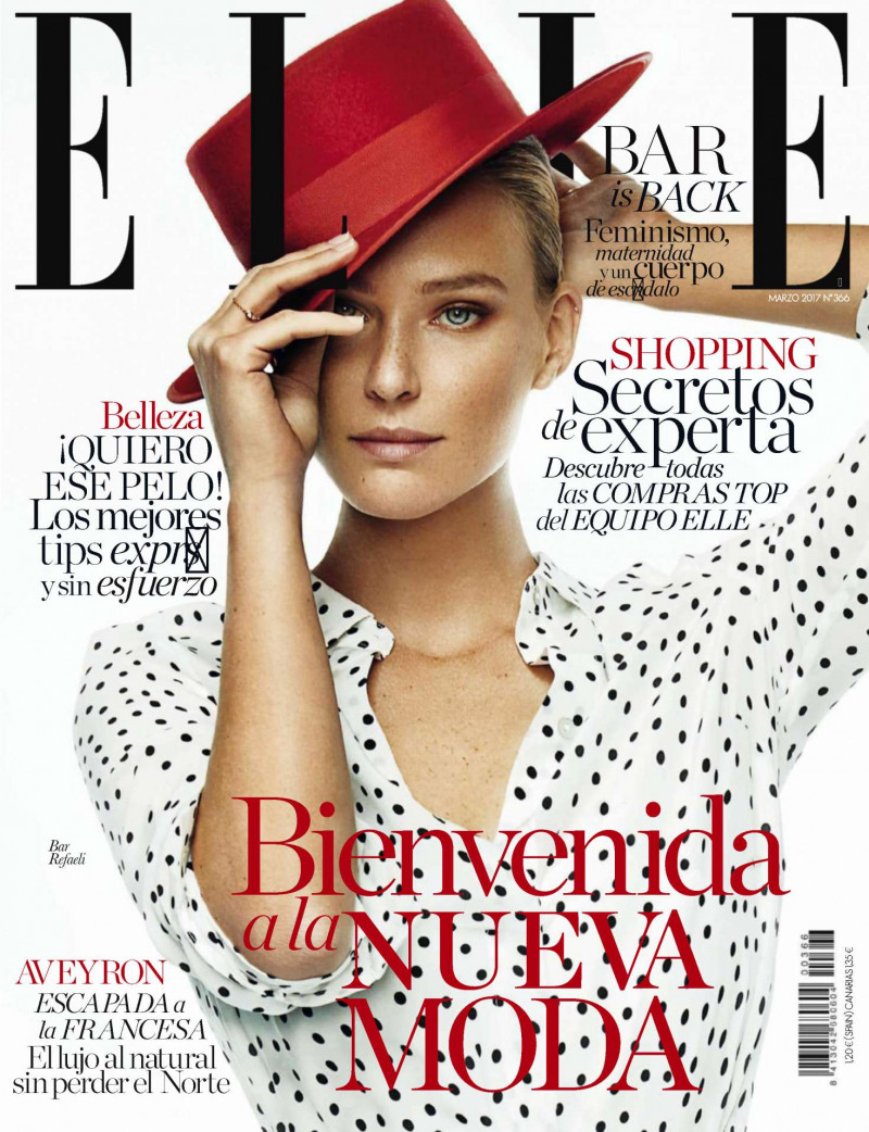 Bar Refaeli featured on the Elle Spain cover from March 2017