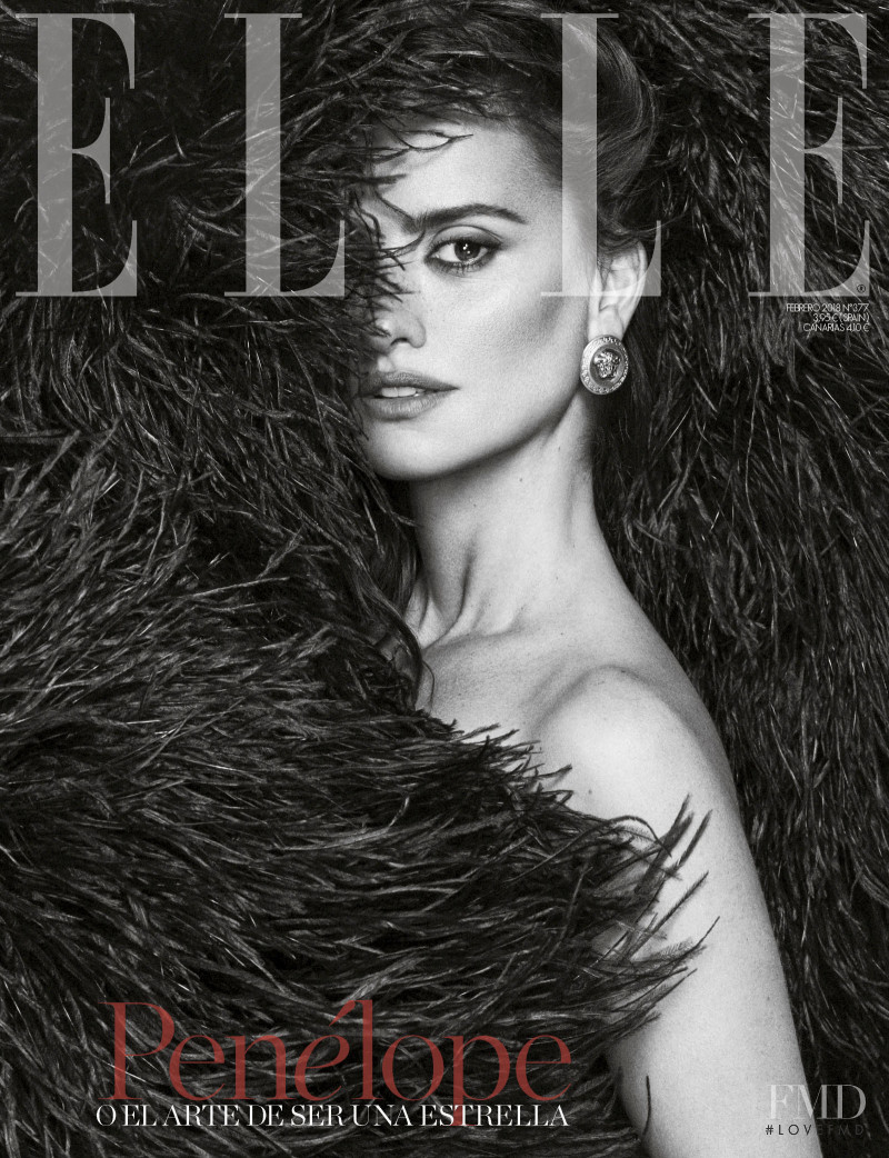 Penelope Cruz  featured on the Elle Spain cover from February 2018