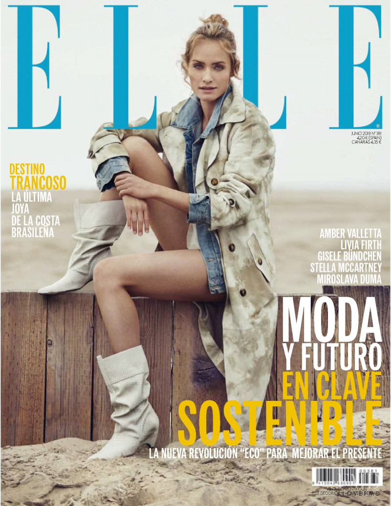 Amber Valletta featured on the Elle Spain cover from June 2018
