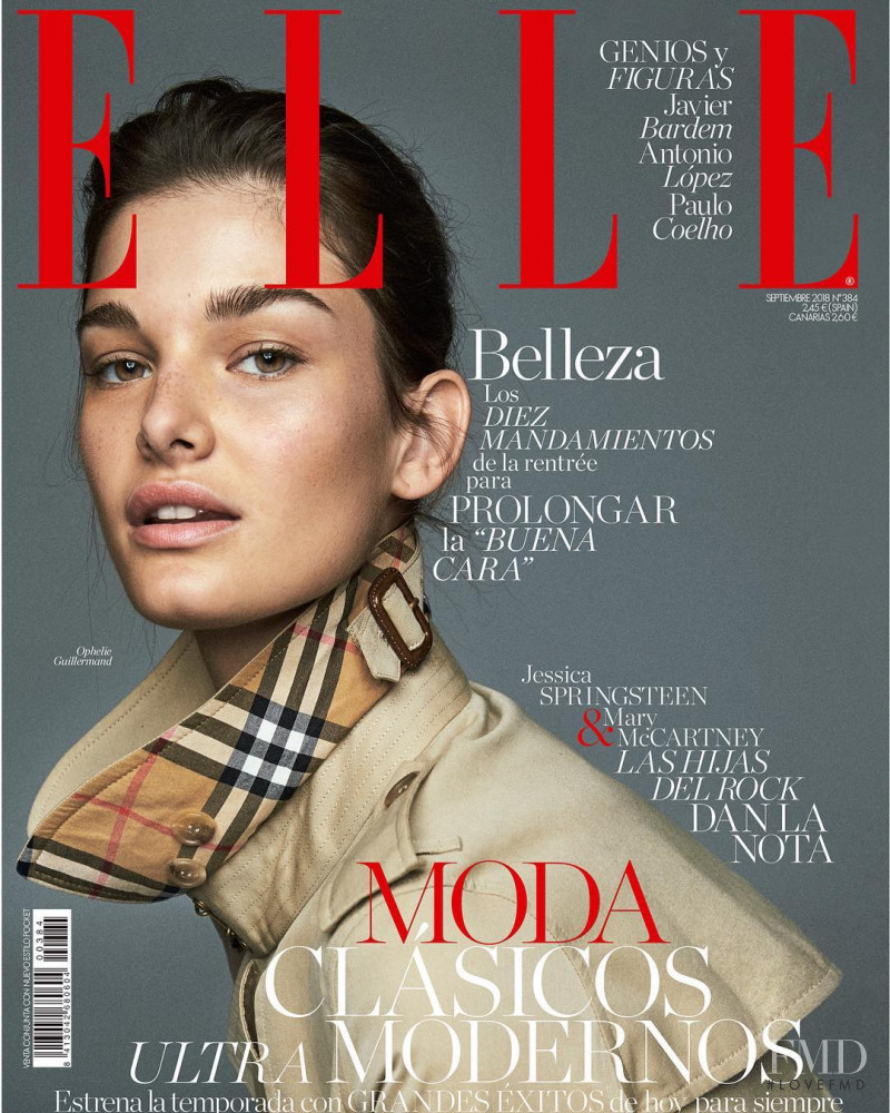 Ophélie Guillermand featured on the Elle Spain cover from September 2018