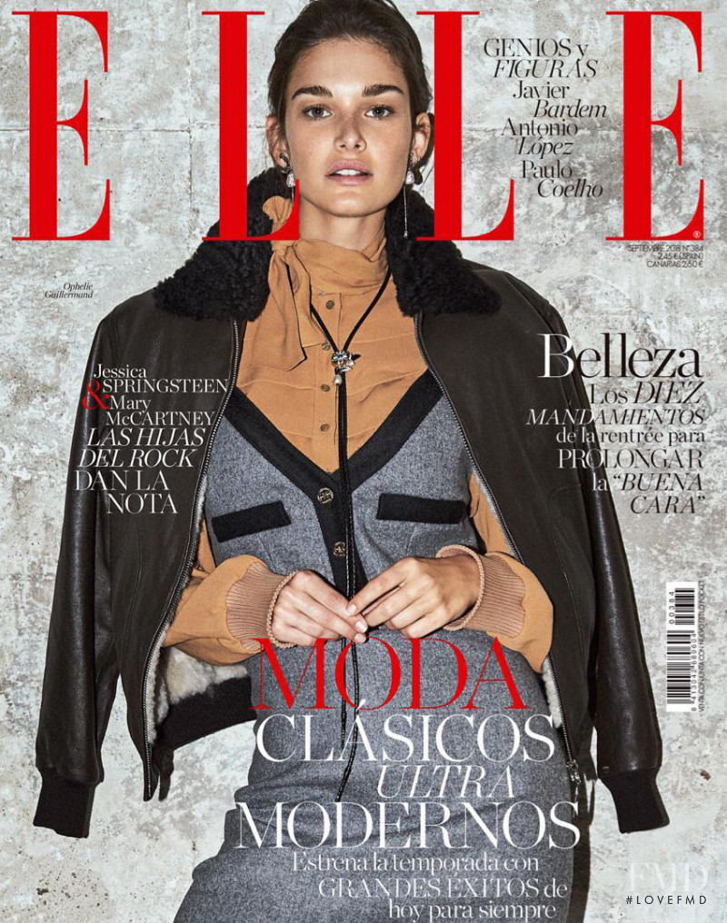 Ophélie Guillermand featured on the Elle Spain cover from September 2018