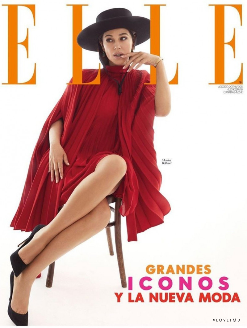 Monica Bellucci featured on the Elle Spain cover from August 2019