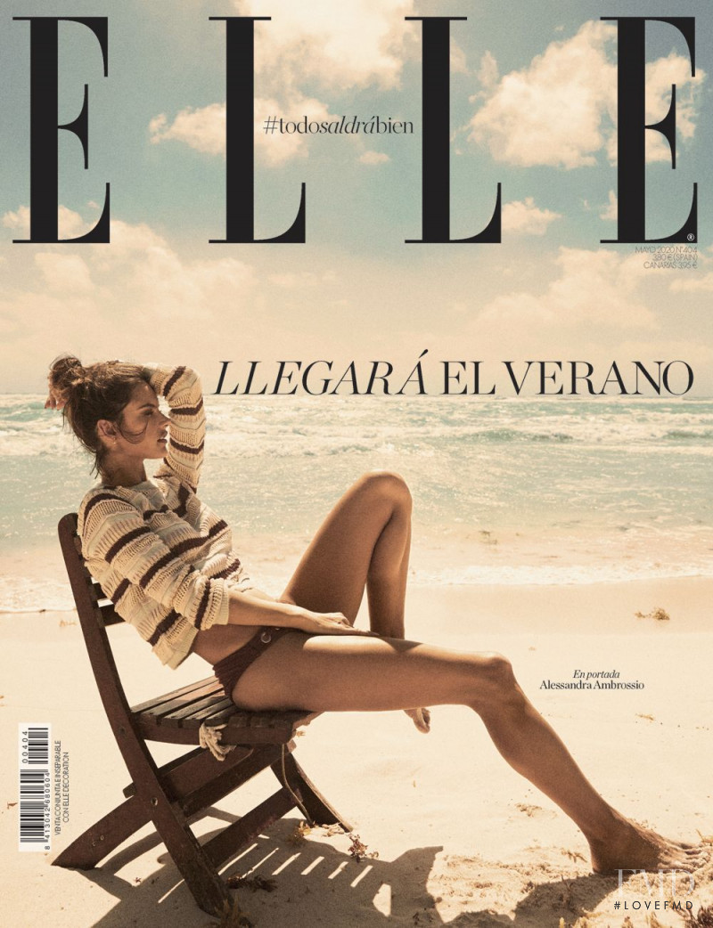 Alessandra Ambrosio featured on the Elle Spain cover from May 2020