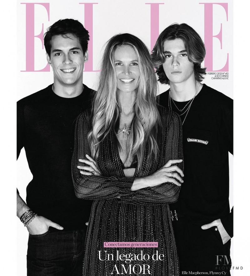 Elle Macpherson featured on the Elle Spain cover from February 2021