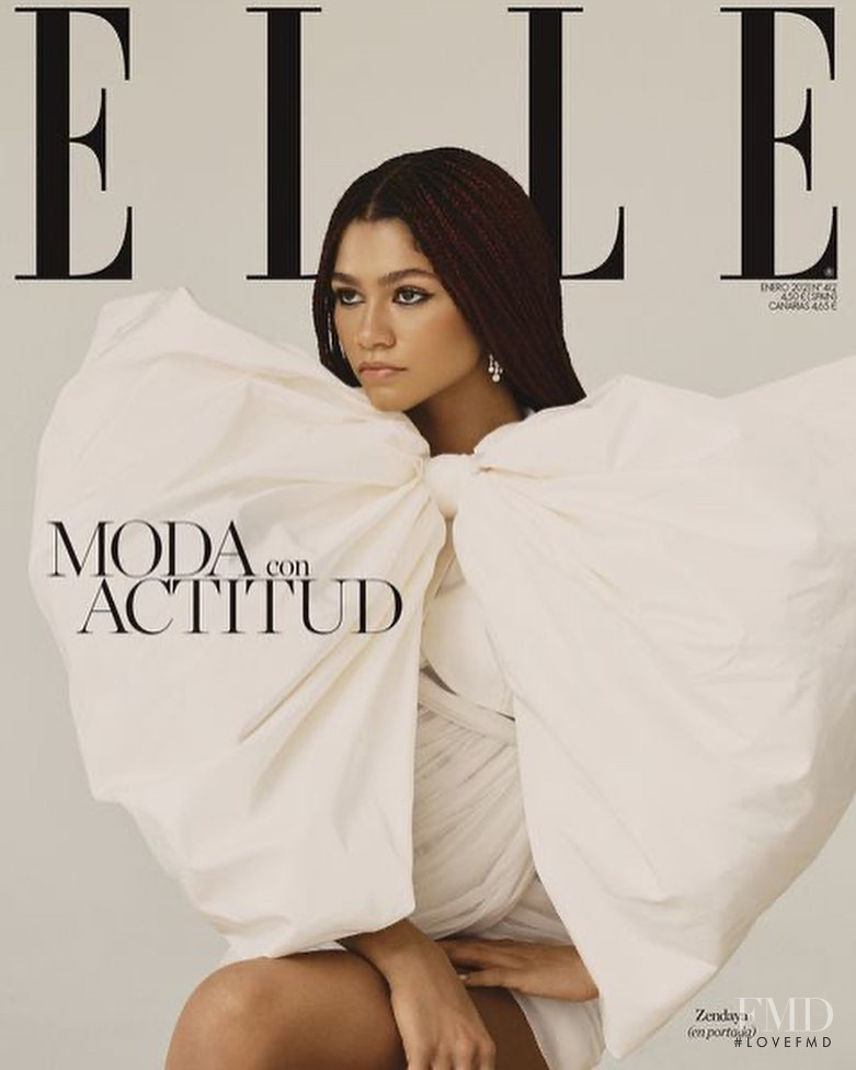Zendaya featured on the Elle Spain cover from January 2021