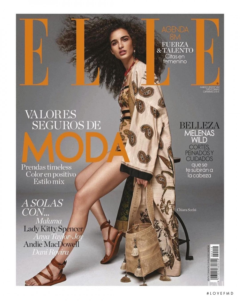 Chiara Scelsi featured on the Elle Spain cover from March 2021