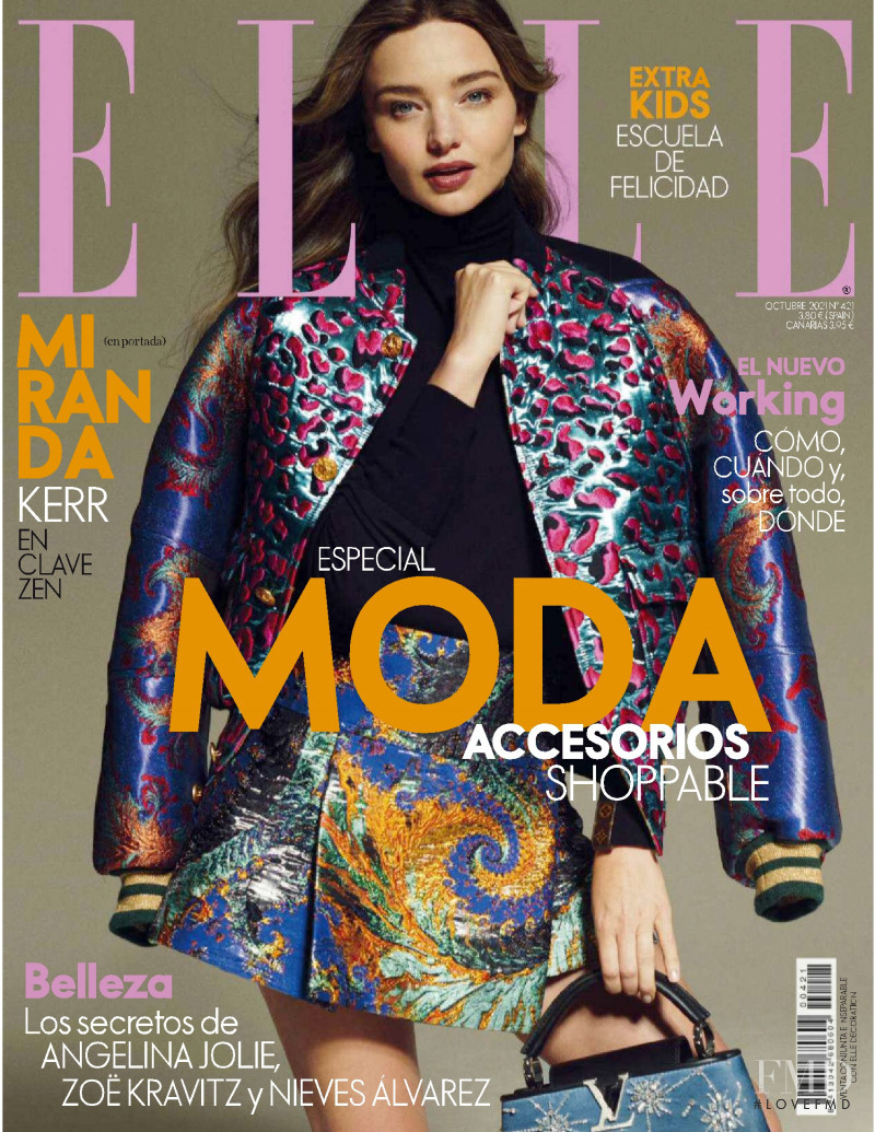 Miranda Kerr featured on the Elle Spain cover from October 2021