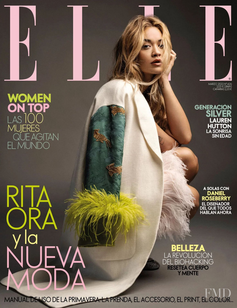 Rita Ora featured on the Elle Spain cover from March 2022