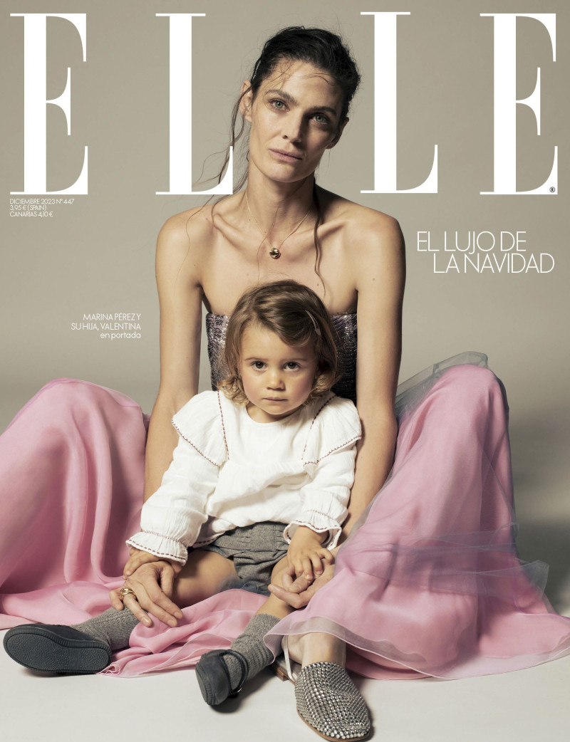 Marina Pérez featured on the Elle Spain cover from December 2023