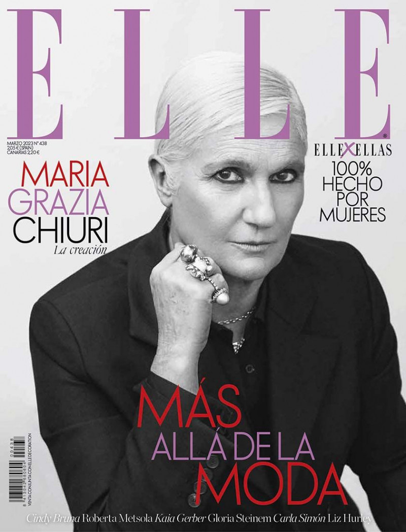 Maria Grazia Chiuri featured on the Elle Spain cover from March 2023