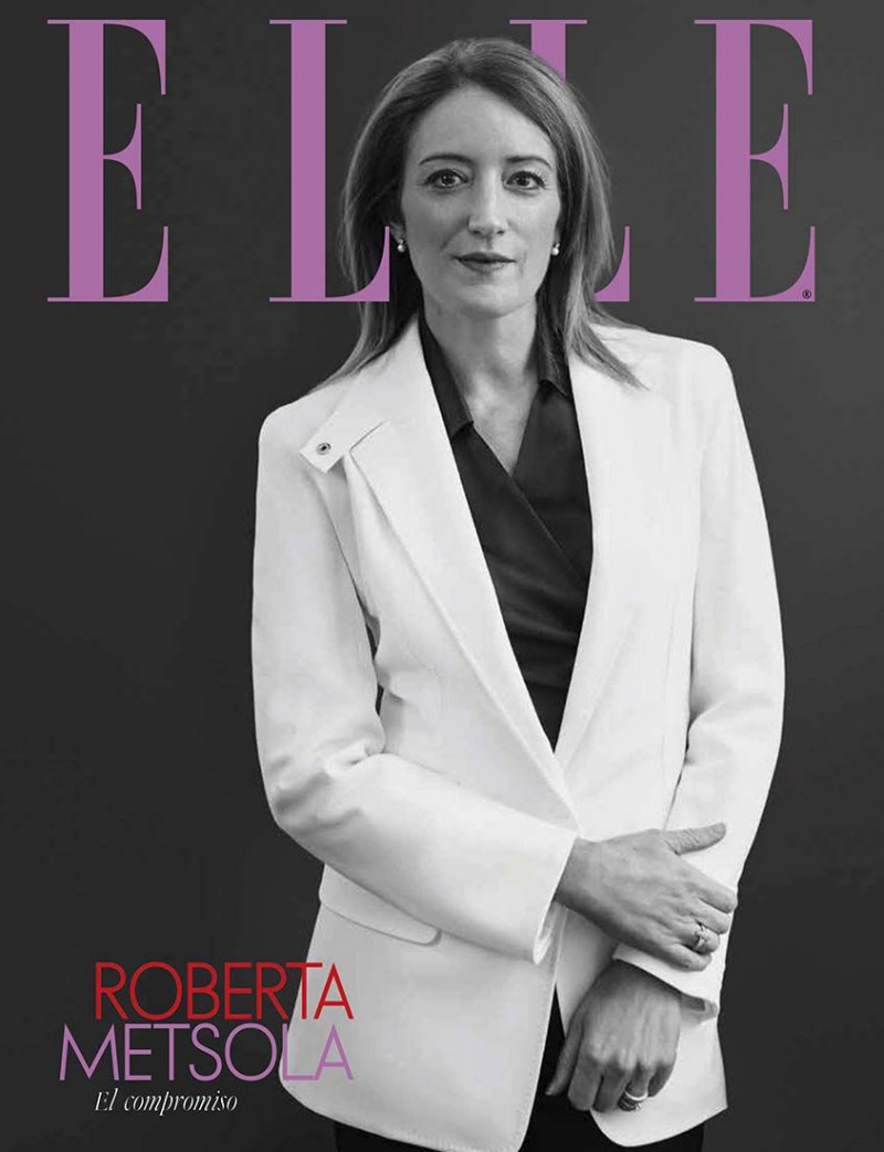 Roberta Metsola featured on the Elle Spain cover from March 2023