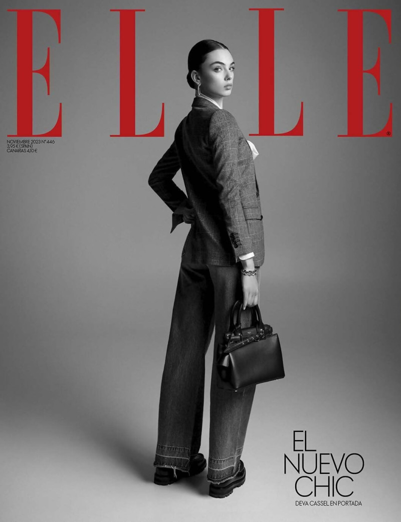 Deva Cassel featured on the Elle Spain cover from November 2023