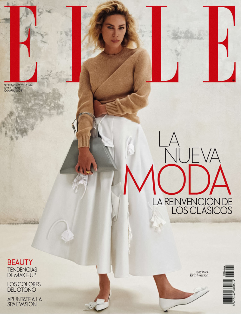 Erin Wasson featured on the Elle Spain cover from September 2023