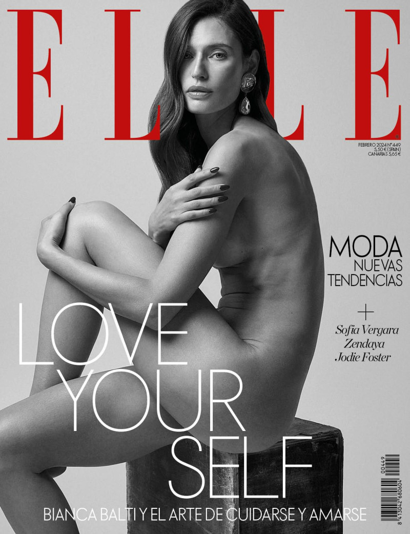 Bianca Balti featured on the Elle Spain cover from February 2024