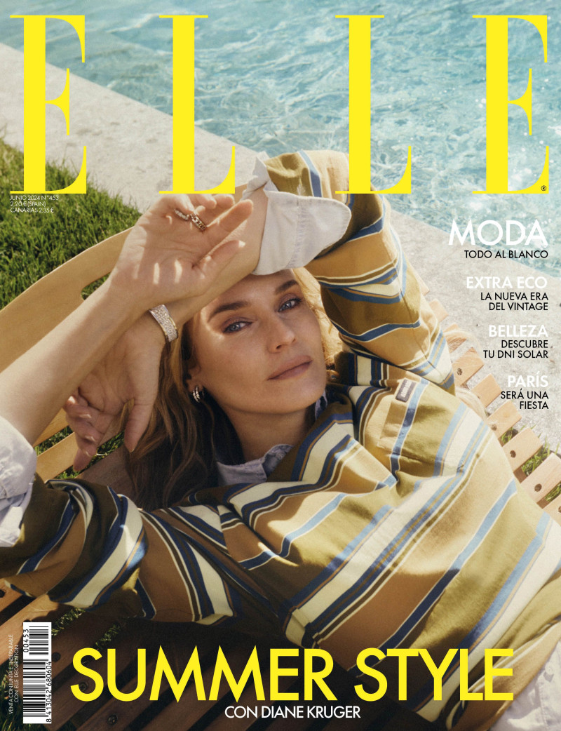 Diane Heidkruger featured on the Elle Spain cover from June 2024