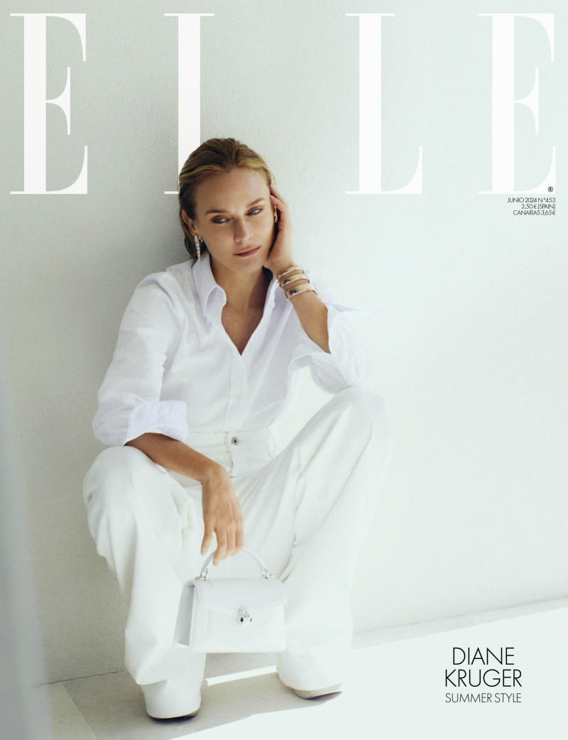 Diane Heidkruger featured on the Elle Spain cover from June 2024