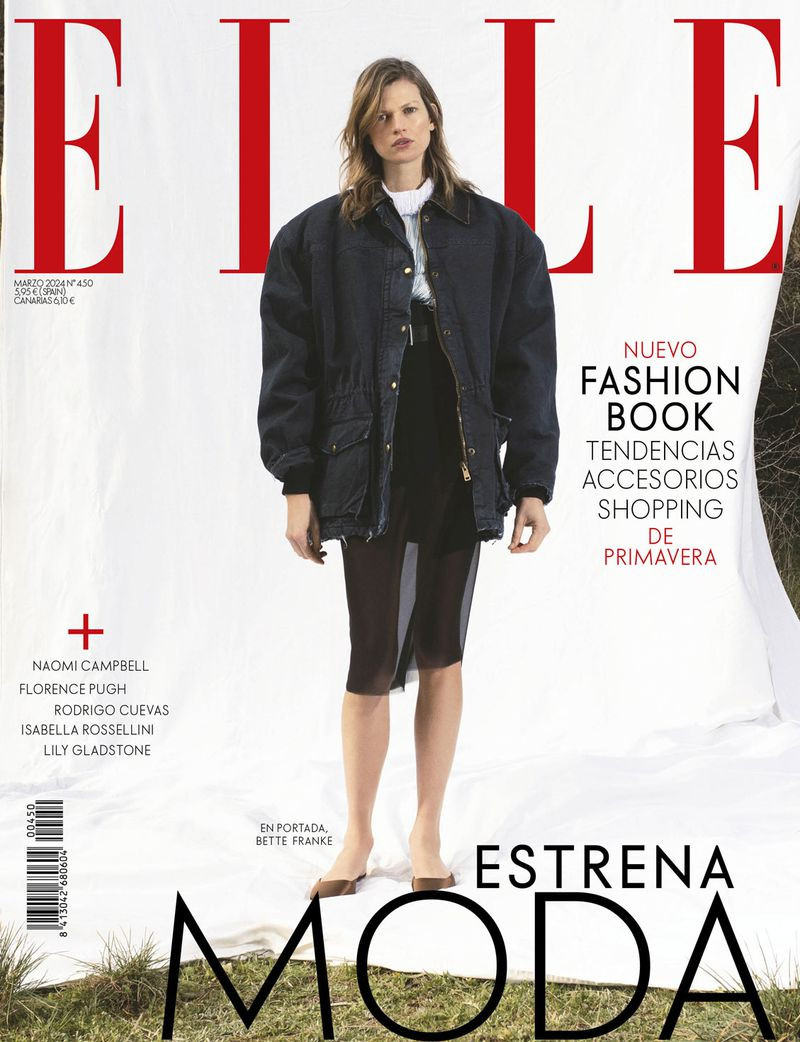 Bette Franke featured on the Elle Spain cover from March 2024