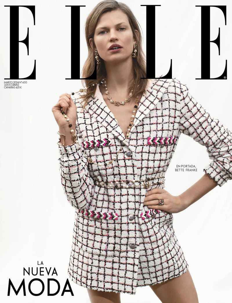 Bette Franke featured on the Elle Spain cover from March 2024