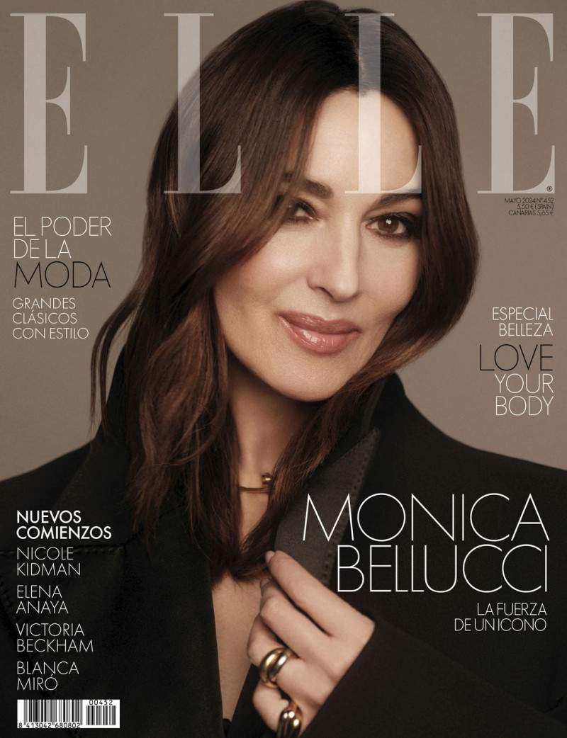 Monica Bellucci featured on the Elle Spain cover from May 2024