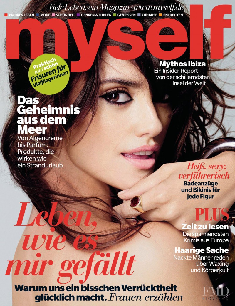 Penélope Cruz featured on the Myself Germany cover from June 2012