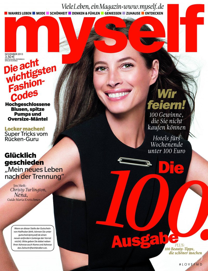 Christy Turlington featured on the Myself Germany cover from November 2013
