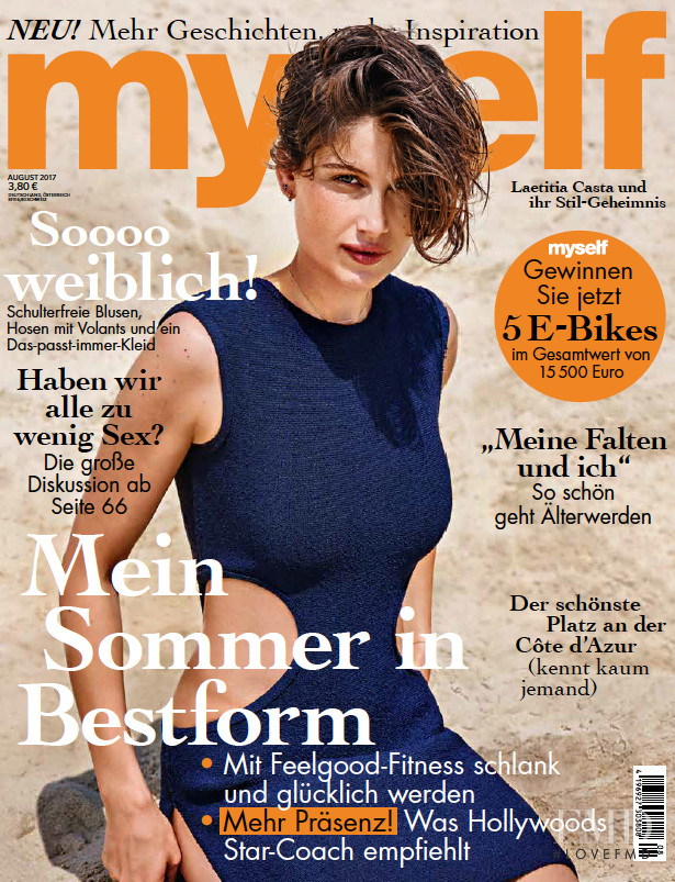 Laetitia Casta featured on the Myself Germany cover from August 2017