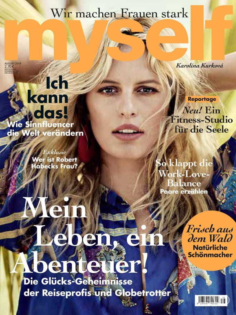 Karolina Kurkova featured on the Myself Germany cover from August 2019