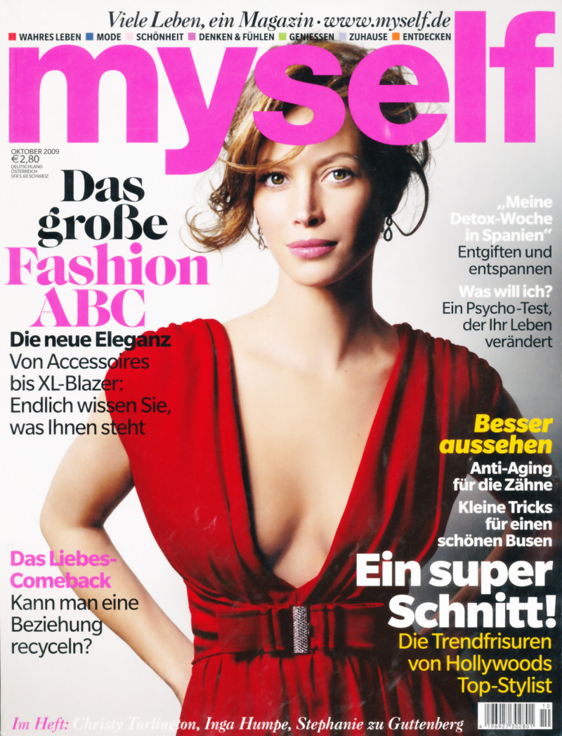 Christy Turlington featured on the Myself Germany cover from October 2009