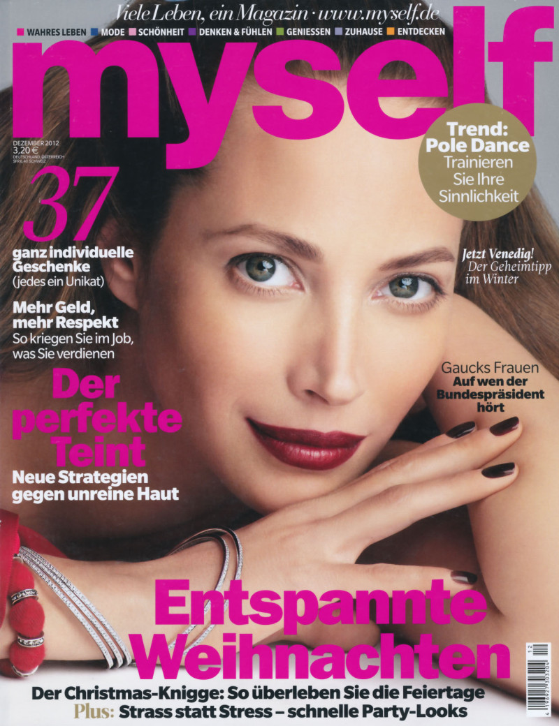 Christy Turlington featured on the Myself Germany cover from December 2012