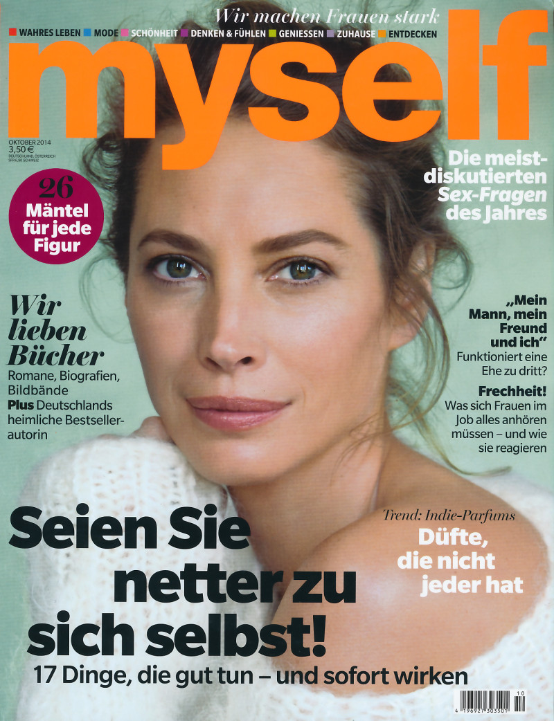 Christy Turlington featured on the Myself Germany cover from October 2014